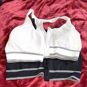 Women's Black and White Sports Bra